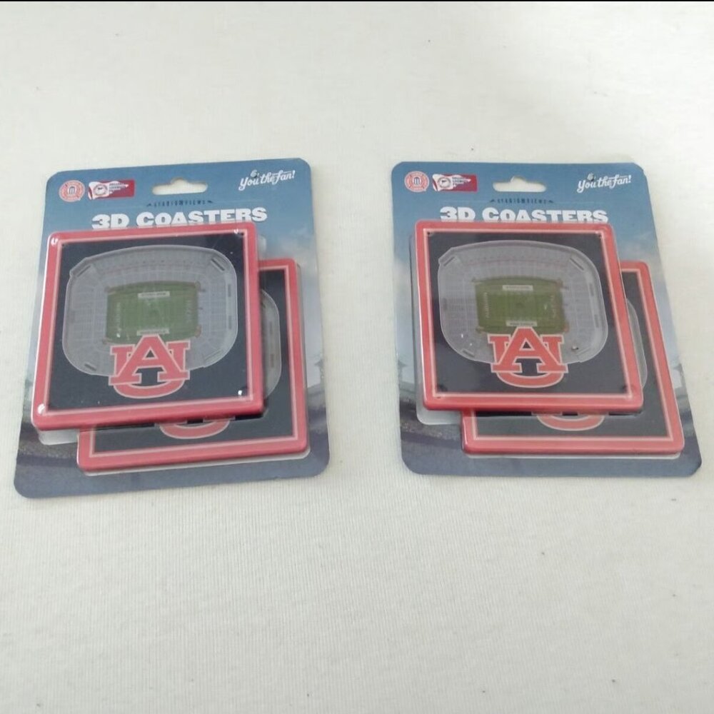 2 new packs Auburn University 3D Coasters Set